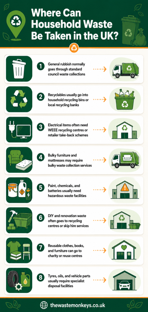 where can household waste be taken in the UK
