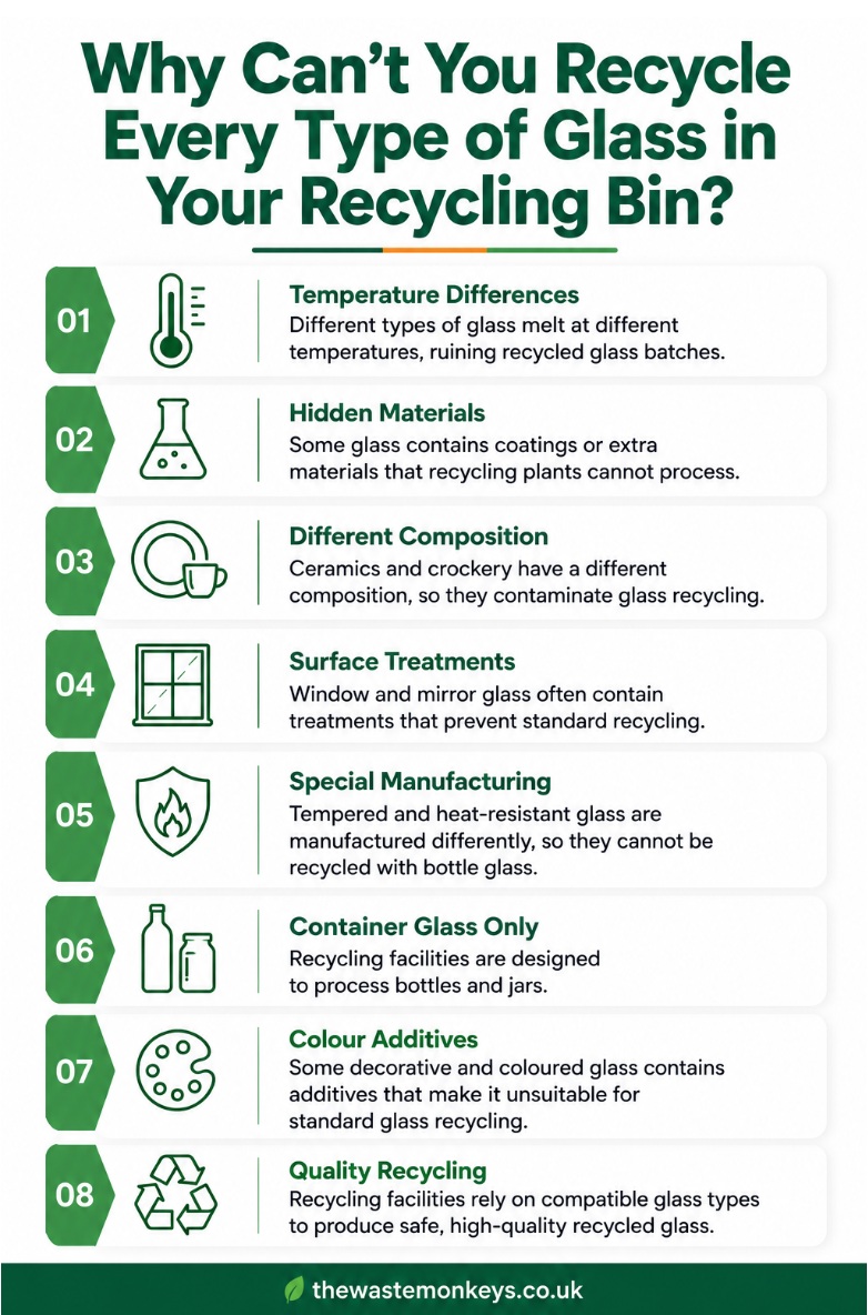 Why cant you recycle every type of glass in your recycling bin